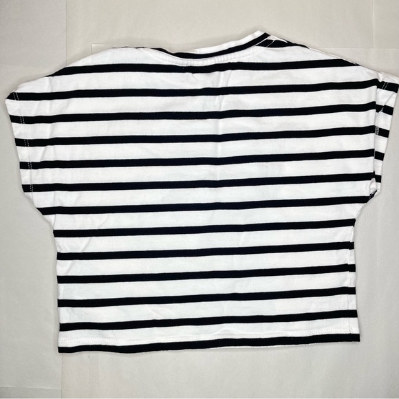 Zara Disney and Friends Mickey Black and White Striped Crop Size 8 - Picture 5 of 7